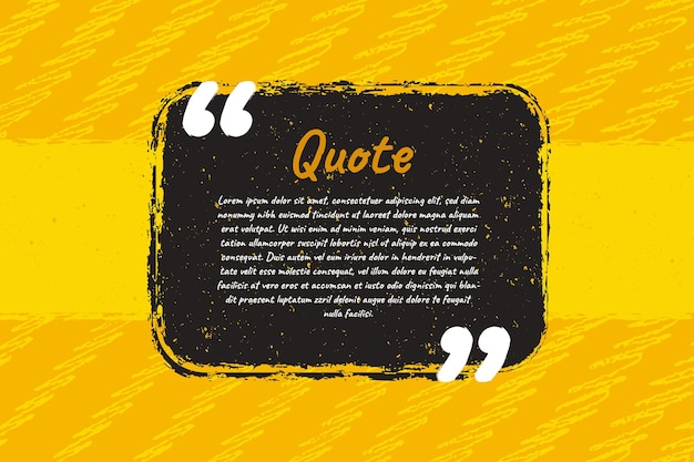 Vector black and orange modern communication quote frame with abstract brush stroke collection