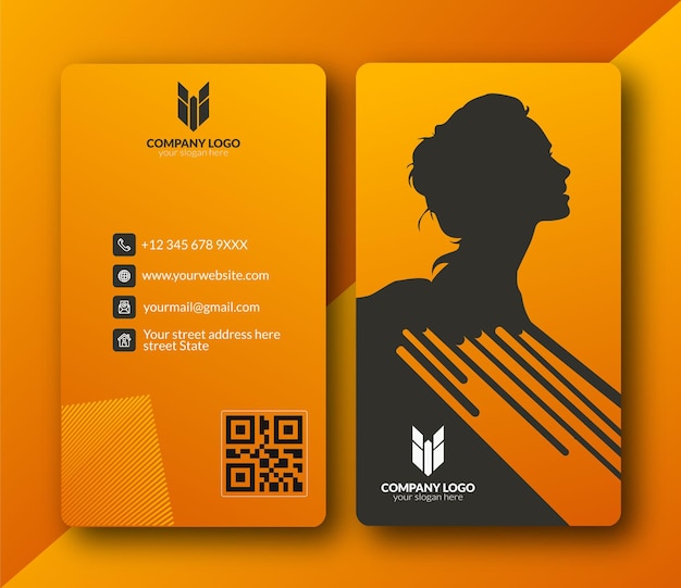 Black and orange professional business card template