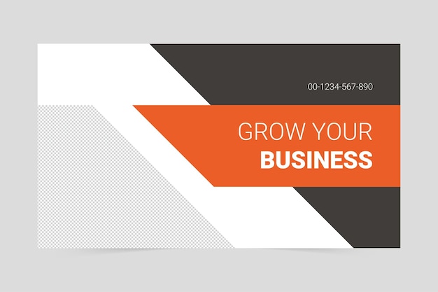 Black and orange simple grow your business social media cover template