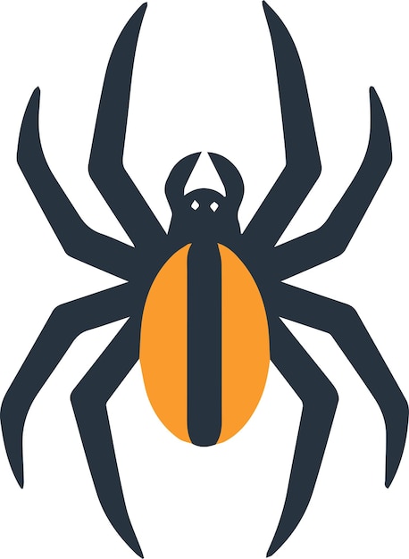 Un ragno nero e arancione con una striscia nera sulla schiena