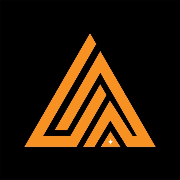 A black and orange triangle with the letters aa and a triangle.