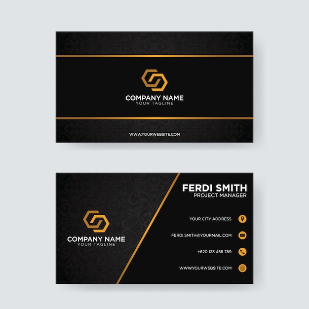 Vector black ornament business card