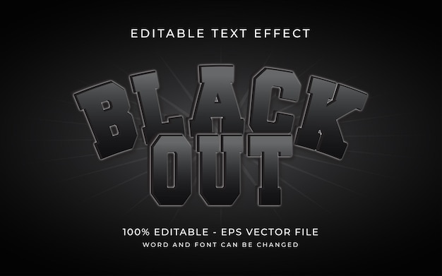 Black-out teksteffectstijl bewerkbaar lettertype teksteffect