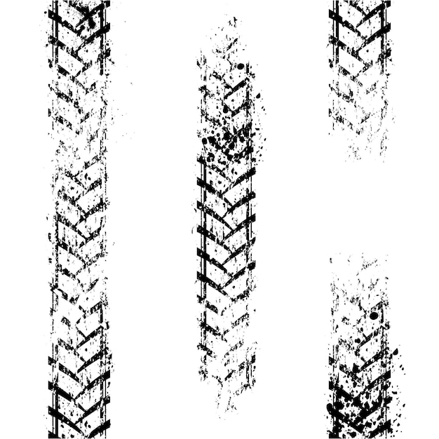 Black outline tire marks set