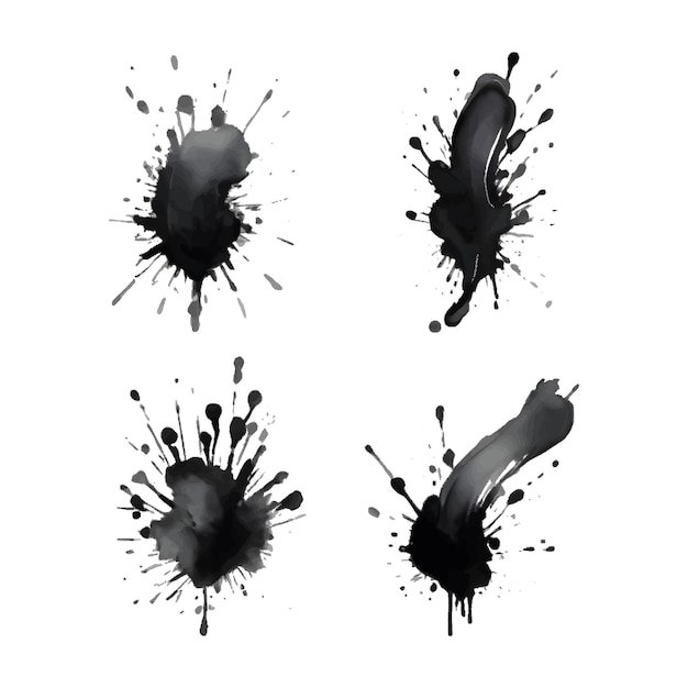 Vector black paint blots 2