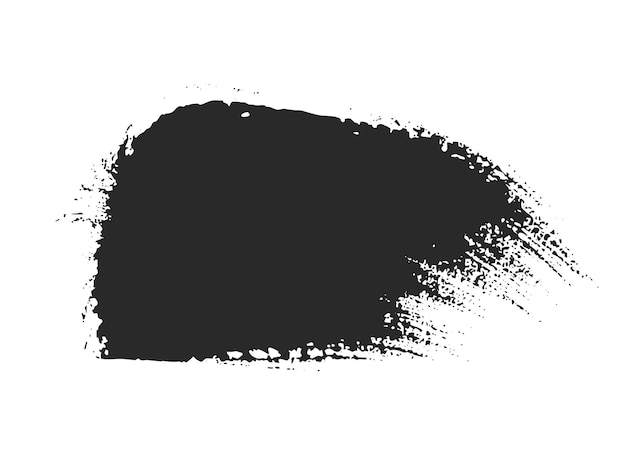 ベクトル 白い背景に孤立した黒いペイントブレスストローク 汚いテクスチャの水彩のペイントブレット テキストメッセージのためのグランジーステインのバナー ユニバーサルな手描きのグラフィックデザイン要素 黒インクの絵画