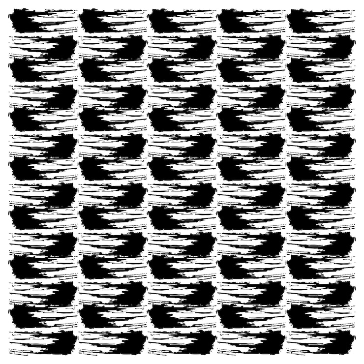 Vector black paint brush strokes vector seamless pattern. hand draw lines illustration.