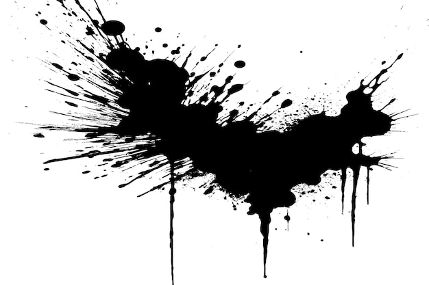 black paint grungy texture on white background vector image of black paint splash texture