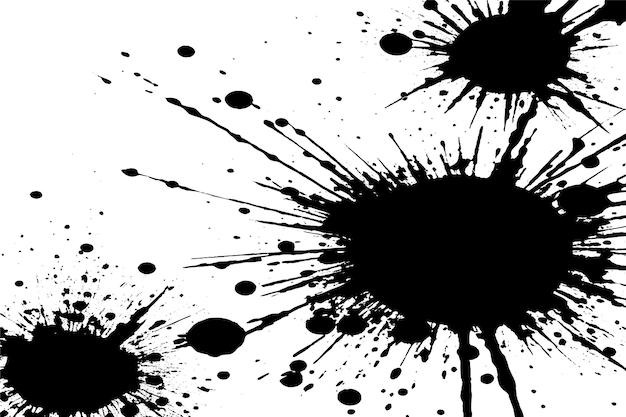 Vector black paint grungy texture on white background vector image of black paint splash texture