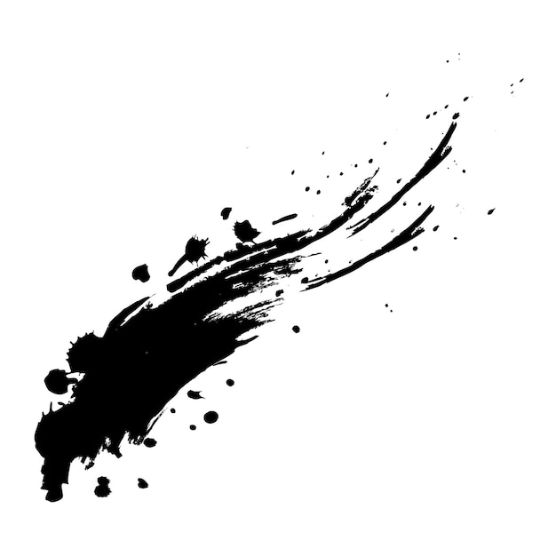 Black paint. ink splatter. grunge, dirty brush strokes. drop splash. liquid spots