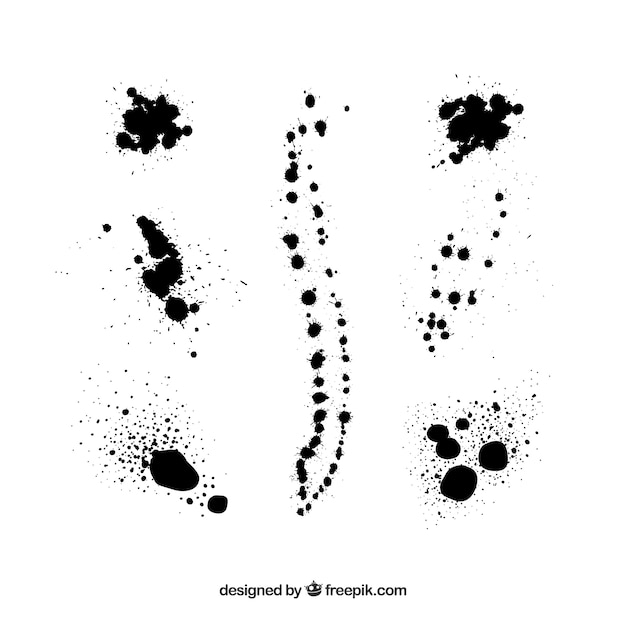 Vector black paint splashes abstract background