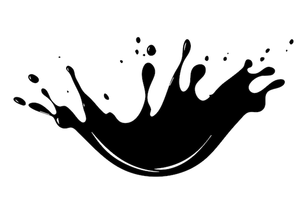 Black paint splashes isolated on a white background Vector illustration
