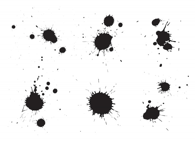 Vector black paint splashes