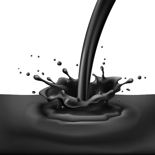 Black paint splashing