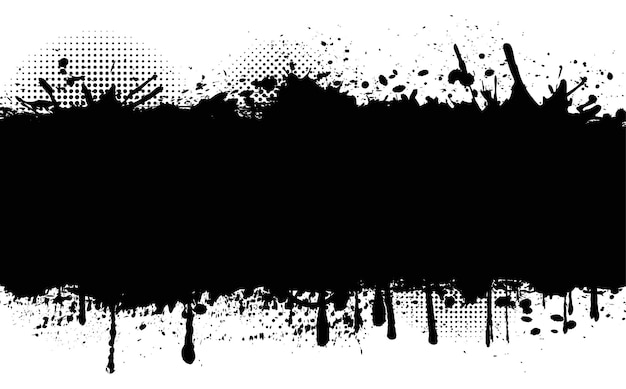 Black paint splatter banner