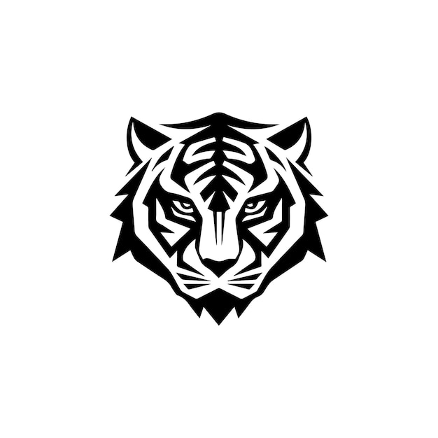 Pantera nera tigre leopardo o testa di ghepardo testa logo design illustrazione vettoriale testa di tigre logo