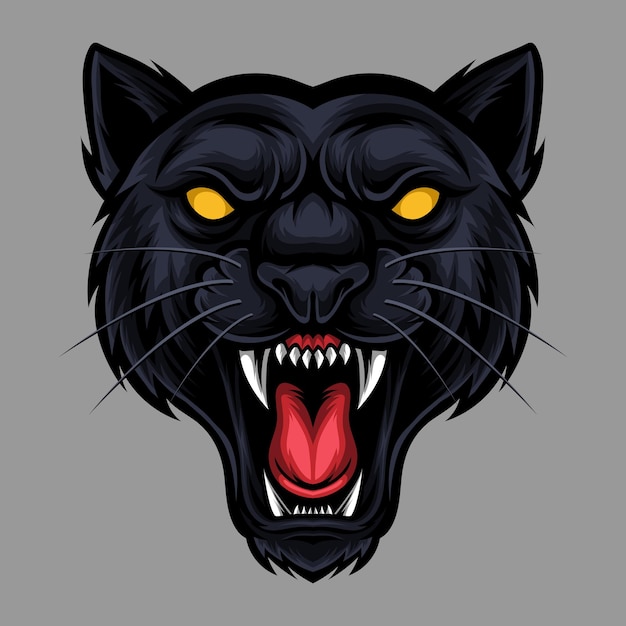 black panther logo template design