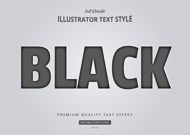 Vector black paper text style effect