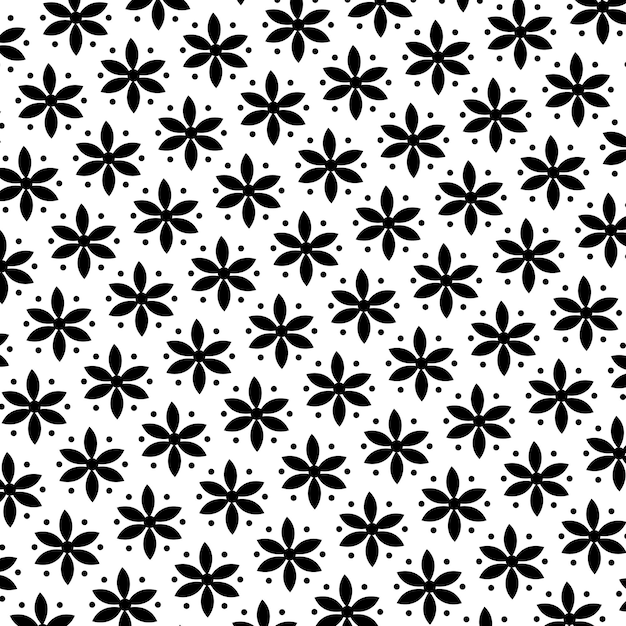 Vector black pattern floral design