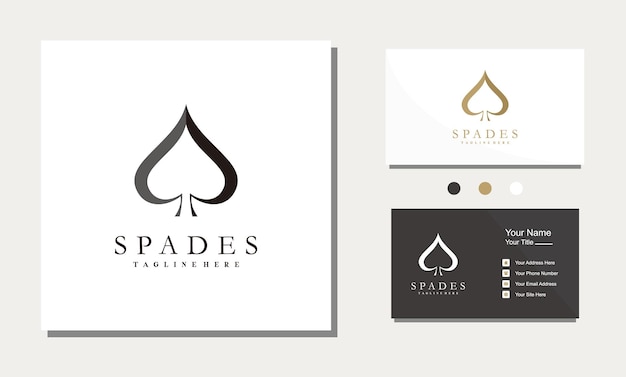 Black peaks spades poker blackjack casino minimalistisch logo ontwerp vector