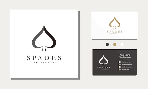 Black Peaks Spades Poker Blackjack Casino Minimalistisch Logo ontwerp vector