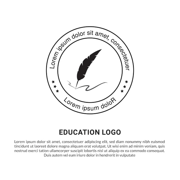 A black pen and a white background with the words education logo