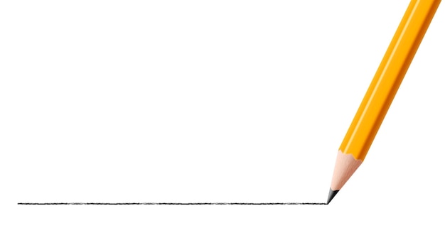 Вектор Черный карандаш рисует прямую линию на белом фоне канцелярские карандаш макет реалистичный 3d вектор