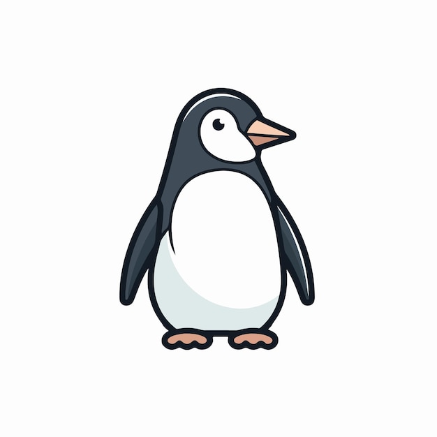 A black penguin is pictured on a white background