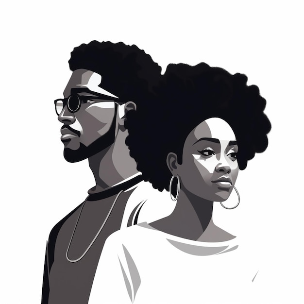 Vector black people isolated on transparent background