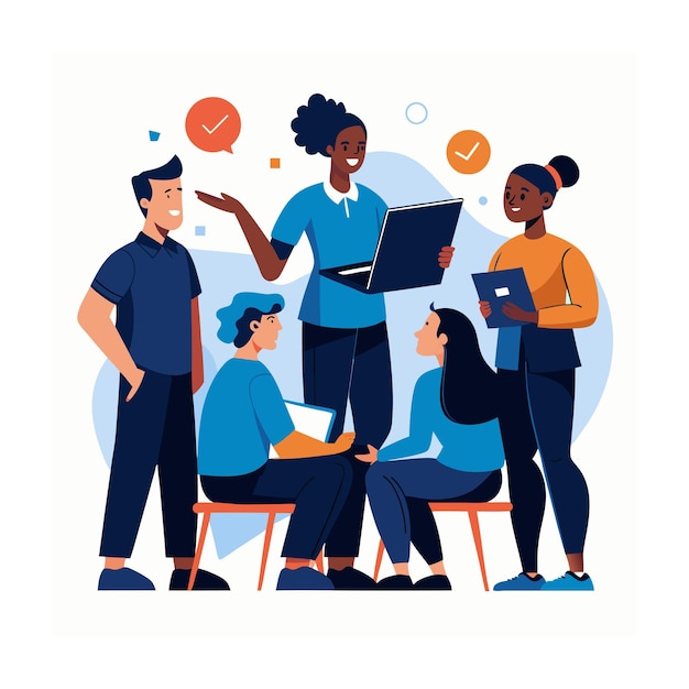 Black people team illustratie