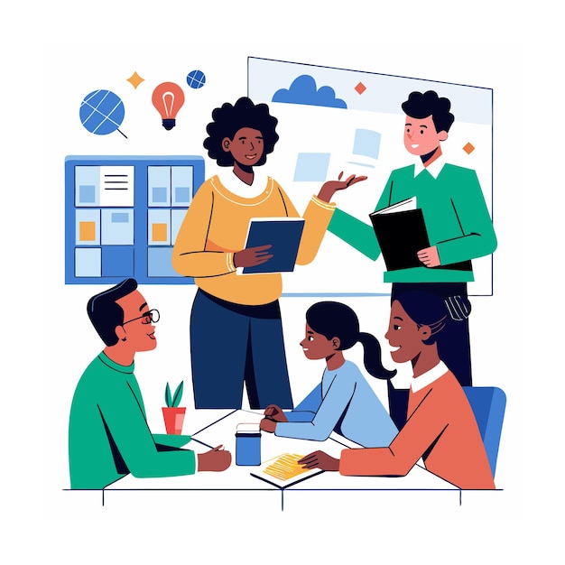 Black people team illustratie