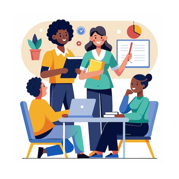 black people team illustration