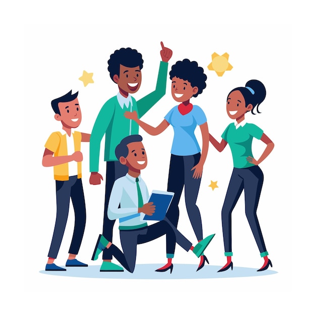 black people team illustration
