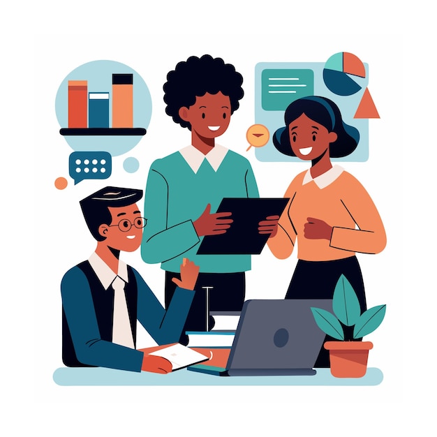 black people team illustration