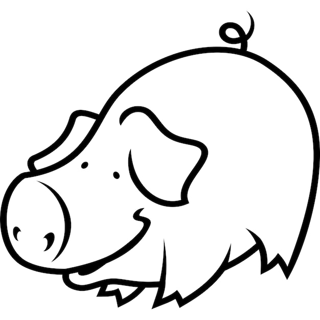 Vector black pigs silhouette