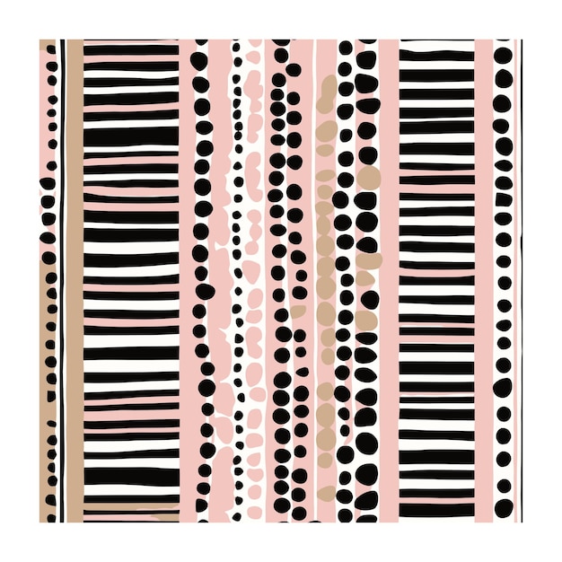 Black and Pink Abstract Rustic Pattern