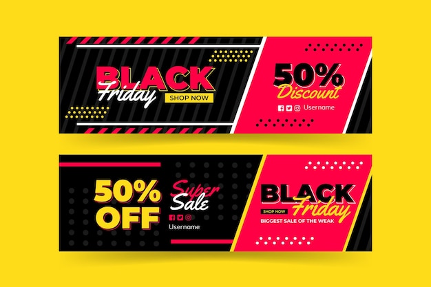 Black and pink black friday banner template