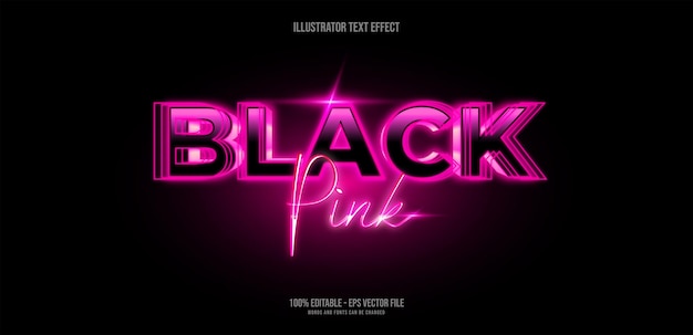 Premium Vector | Black pink editable text effect