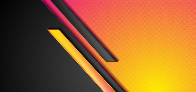 Black and pink yellow abstract tech geometric background with glossy stripes Vector corporate design