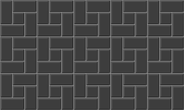Vector black pinwheel tile seamless pattern kitchen backsplash toilet or bathroom floor texture