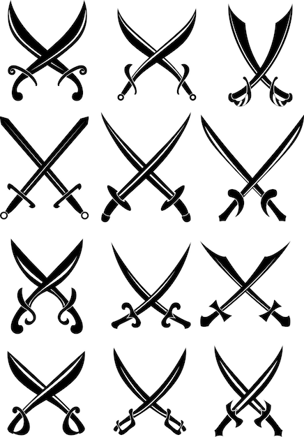 game crossed swords 10963035 Vector Art at Vecteezy