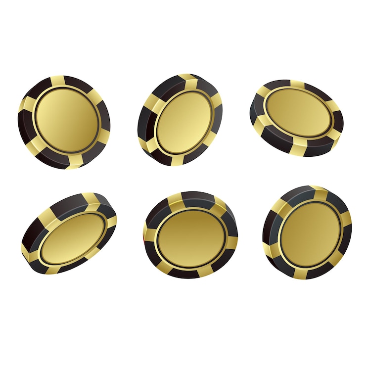 Vector black poker chips