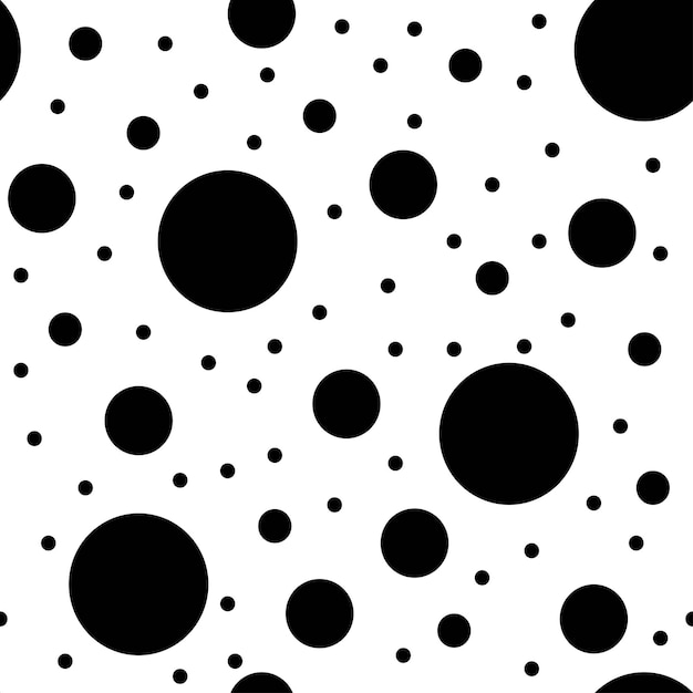 벡터 블랙 폴카 도트 원활한 패턴