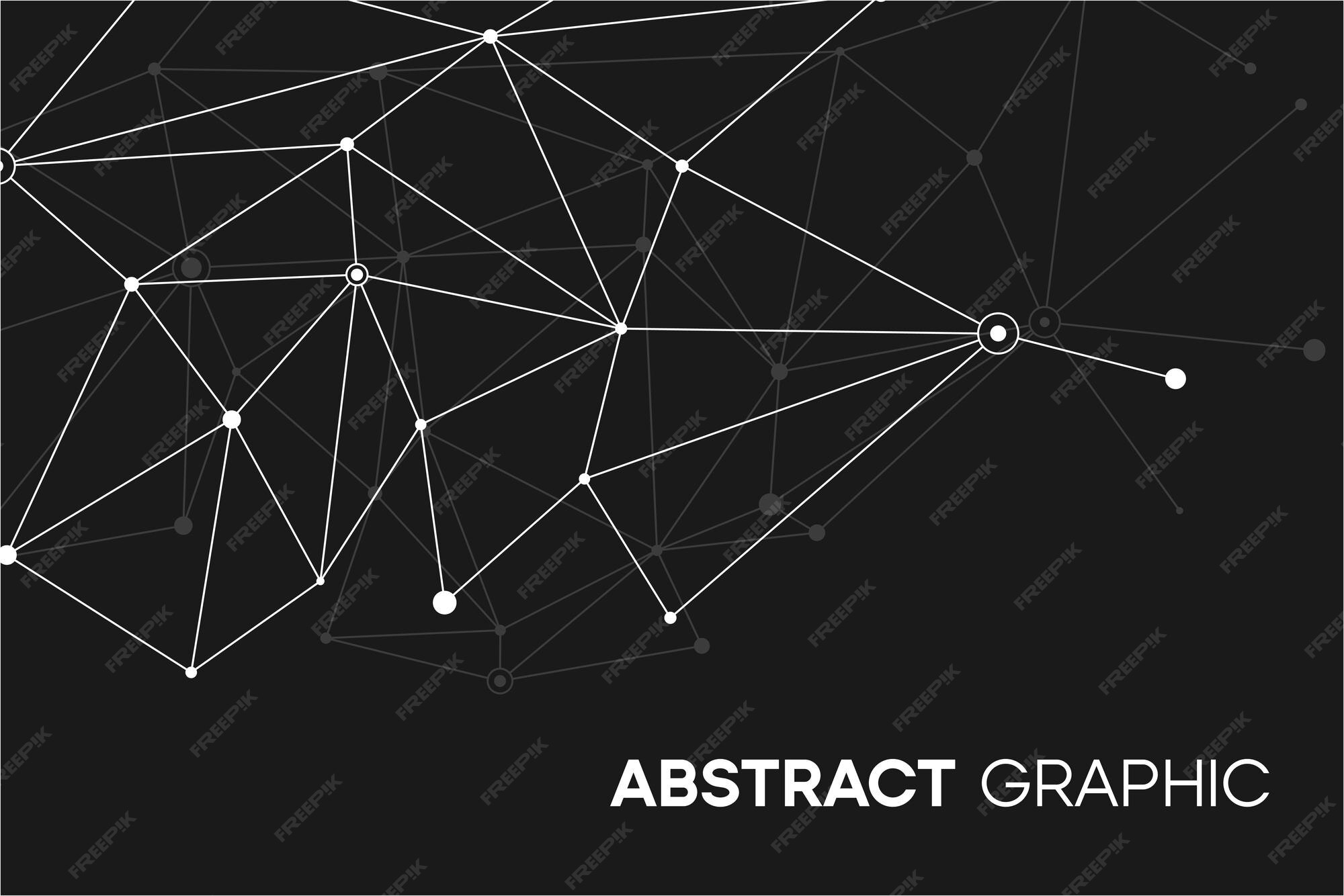 Premium Vector | Black polygonal background with plexus lines Data ...