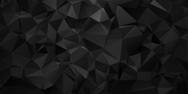 Black Polygonal Mosaic Background, Creative Design Templates