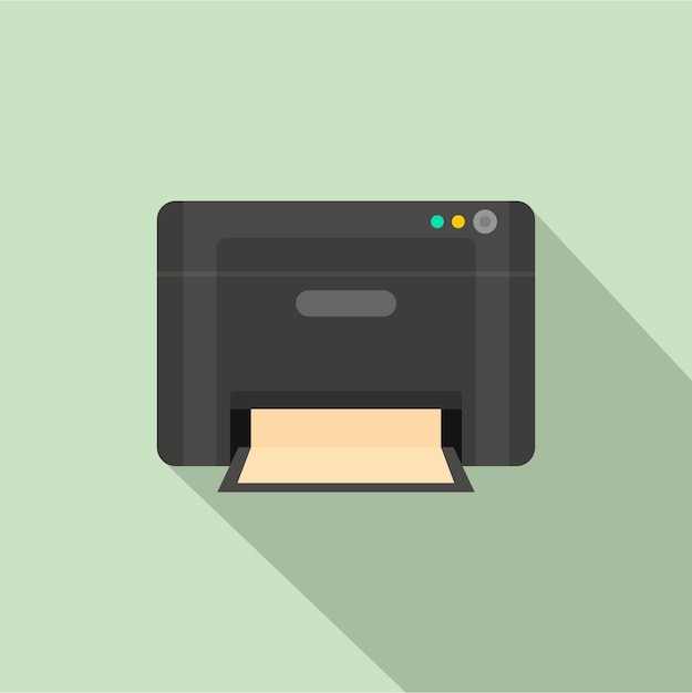 Vector black printer icon flat illustration of black printer vector icon for web design