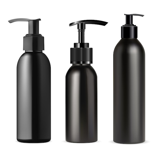 Black pump dispenser bottle 