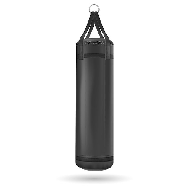 Black punching bag.  illustration