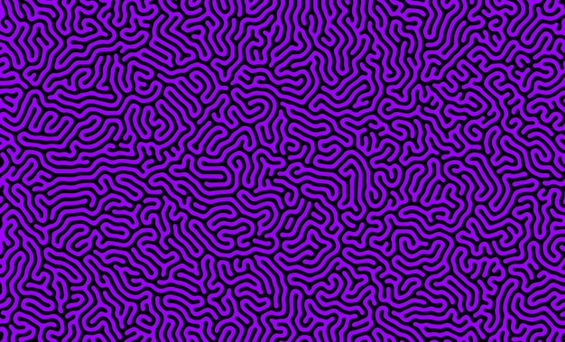 Black and Purple irregular organic lines turing pattern background design