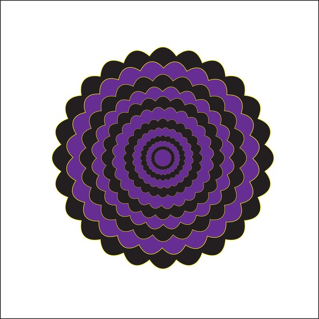 Vector black amp purple mandala